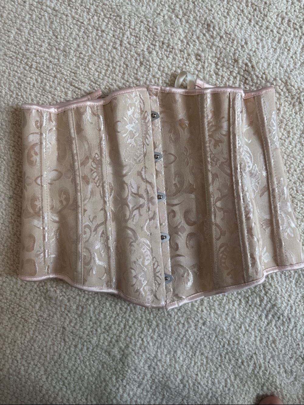 Champagne Pink Brocade Waist Corset